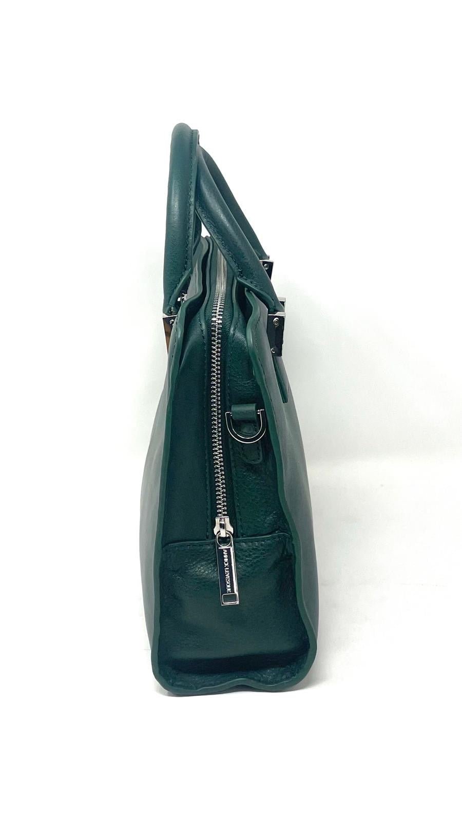 Dark Green Leather Handbag | Small Kathy
