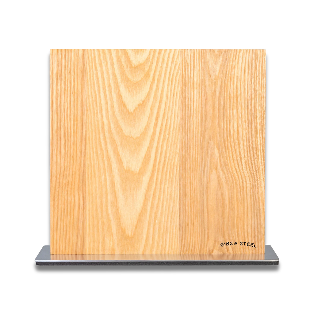 Ginza Steel Magnetic Wood Block – Ash Wood with Metal Base