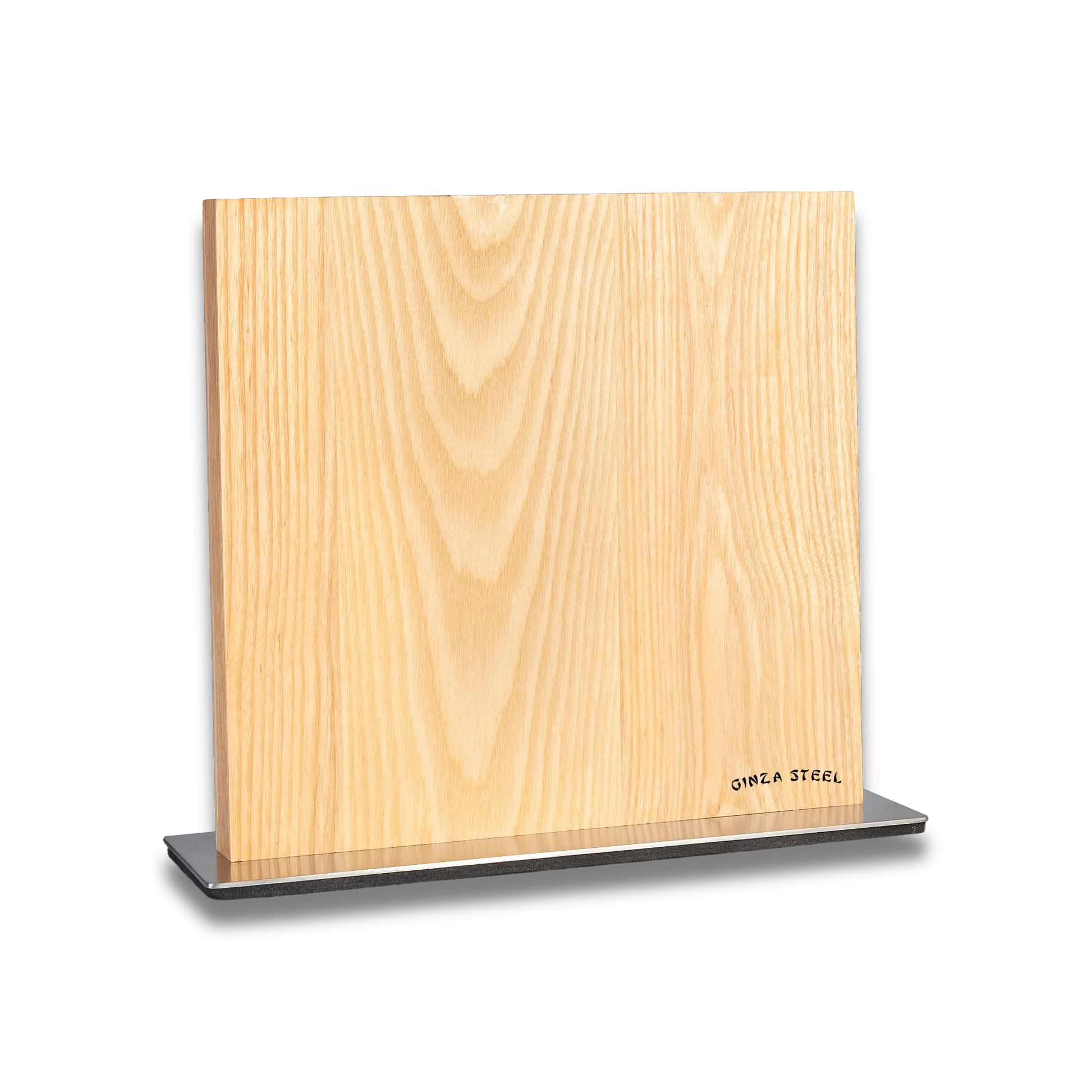 Ginza Steel Magnetic Wood Block – Ash Wood with Metal Base