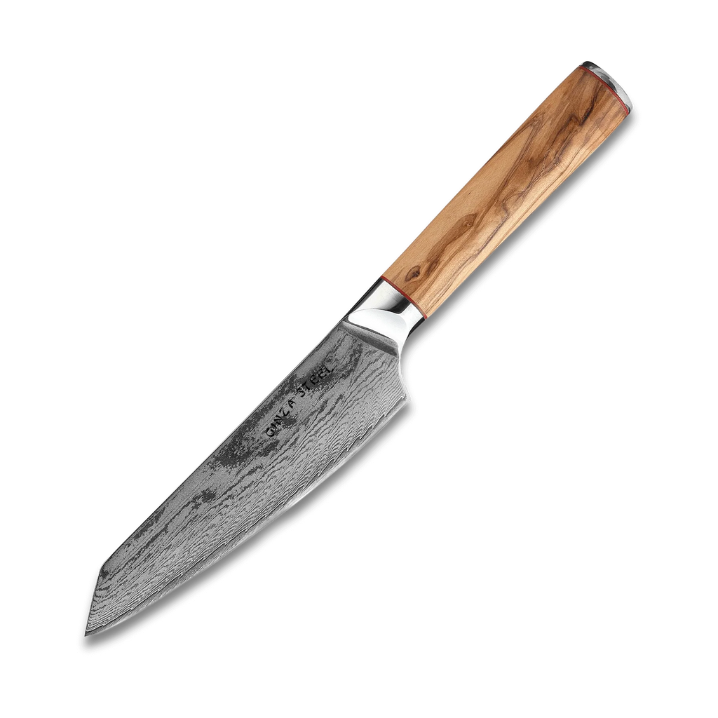MIA 17 | Chef Knife 6.5 " Damascus AUS10 Steel 67 Layer/Italian Olive Wood Handle
