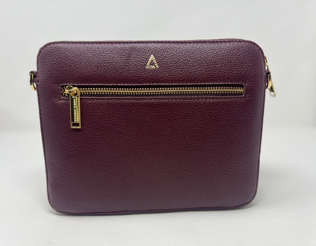 Small Crossbody Bag with Detachable Card Holder, Eggplant | Kennedi