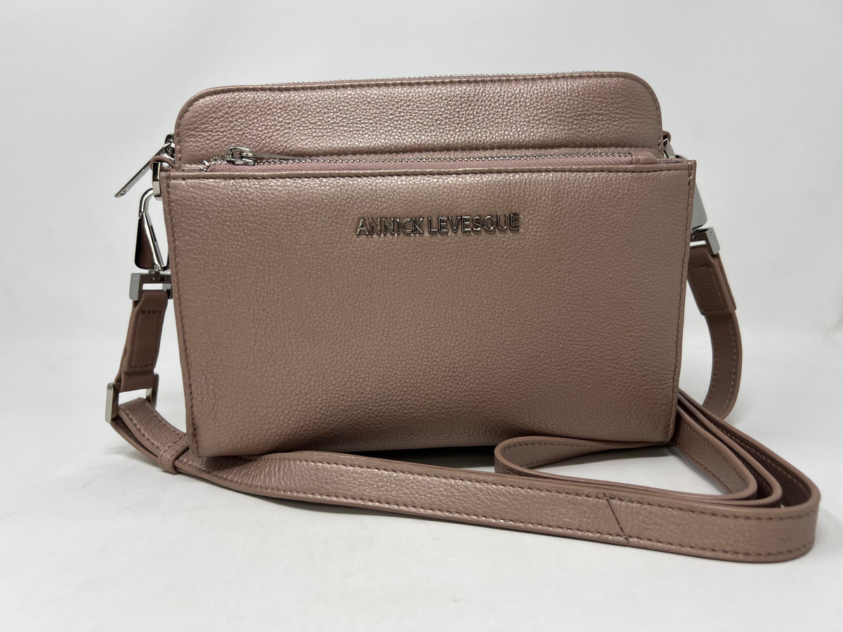 Small Shoulder Bag with Detachable Card Holder in Platinum Pink | Kennedi