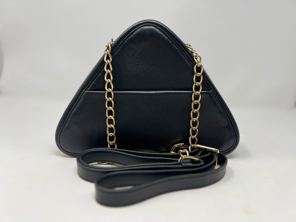 Triangle Shaped Evening Bag, Black, Kiana