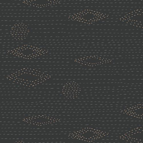 AGF Kismet Collection; Kantha Charcoal, 1/4 yard