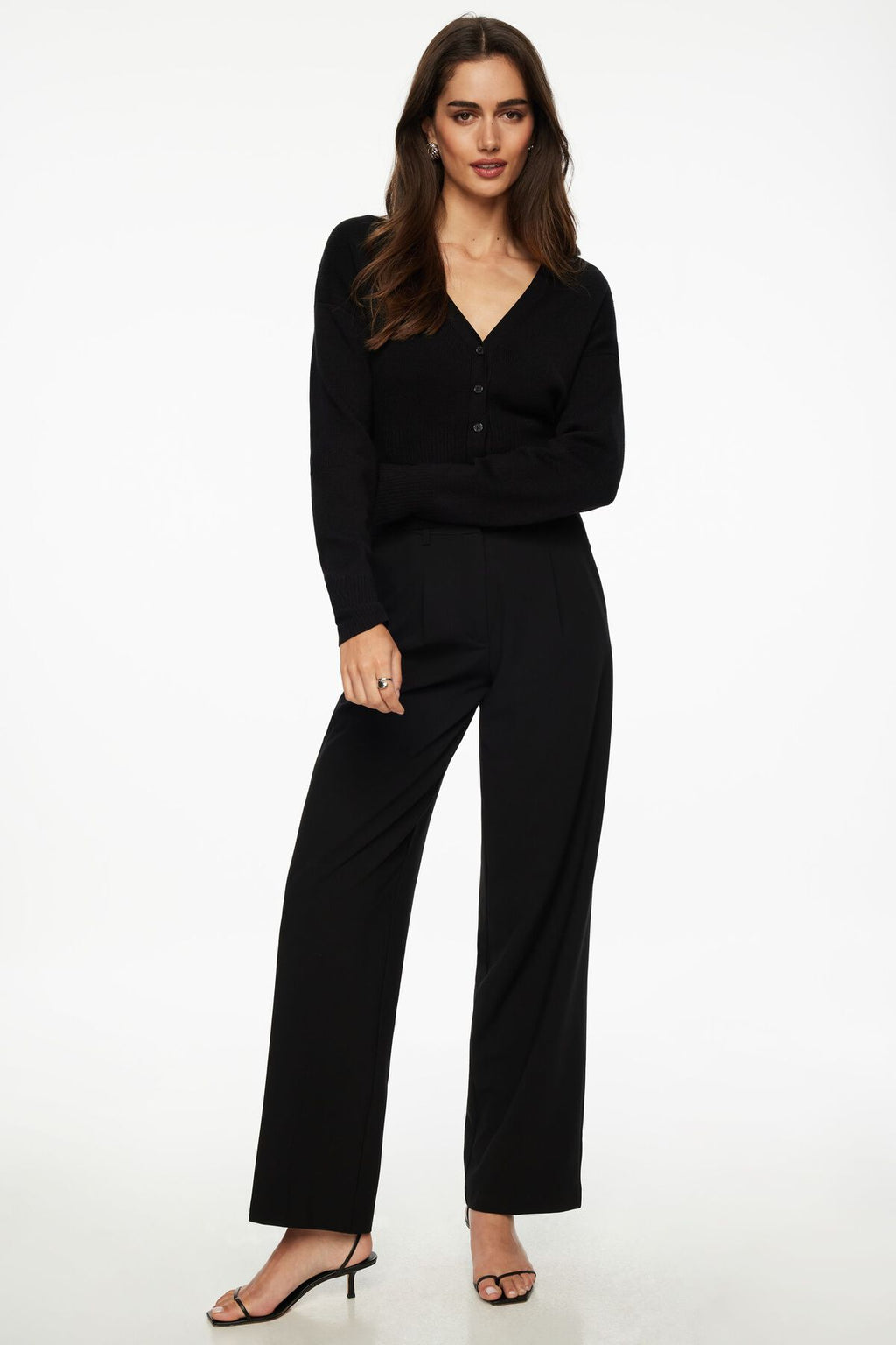 Ribbed V Neck Cardigan