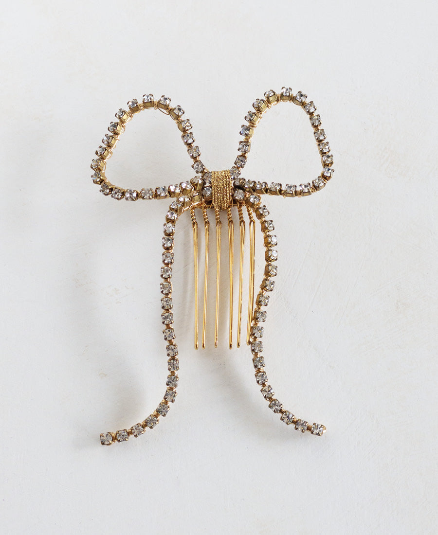 Kate crystal bow hair comb