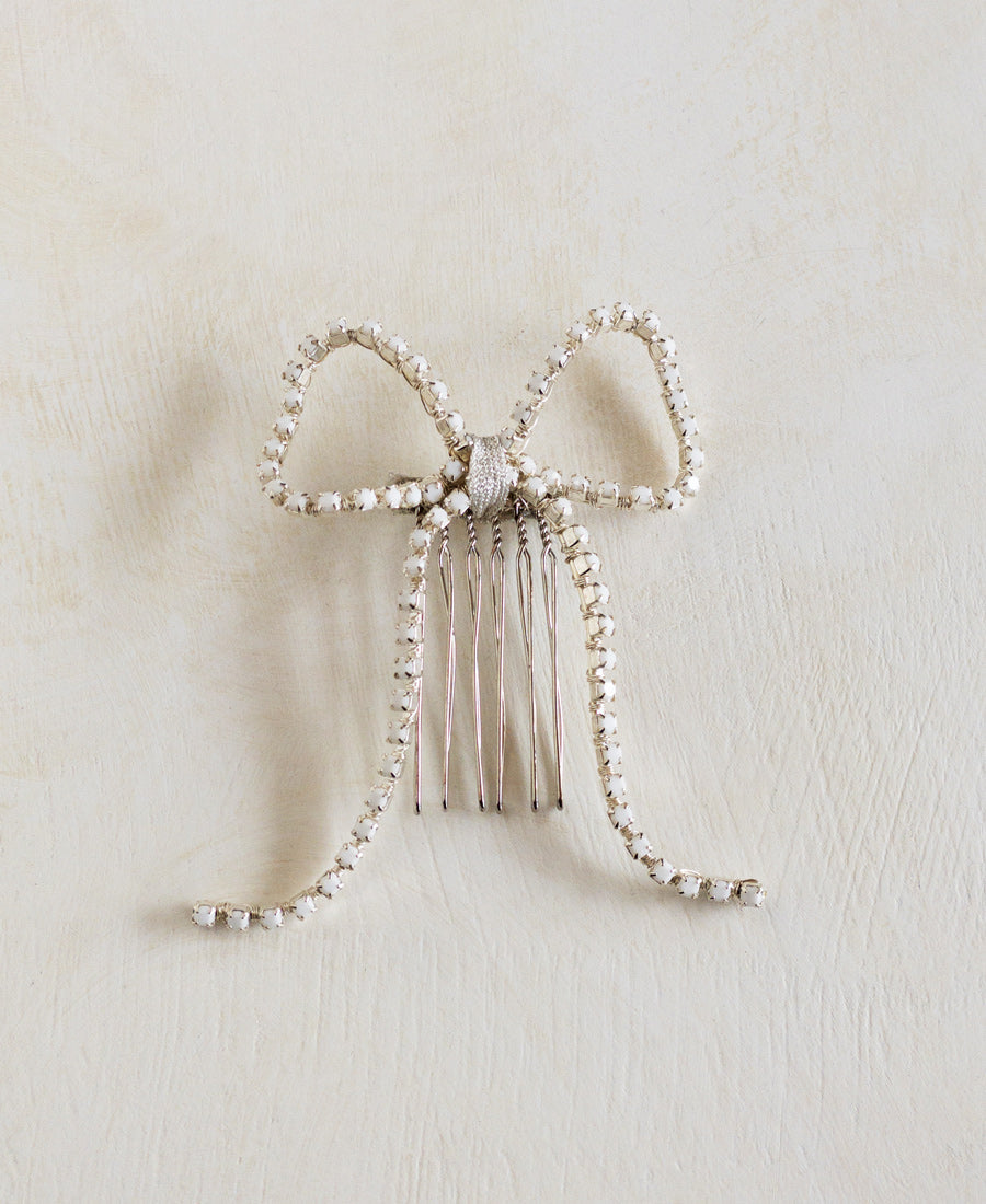 Kate crystal bow hair comb