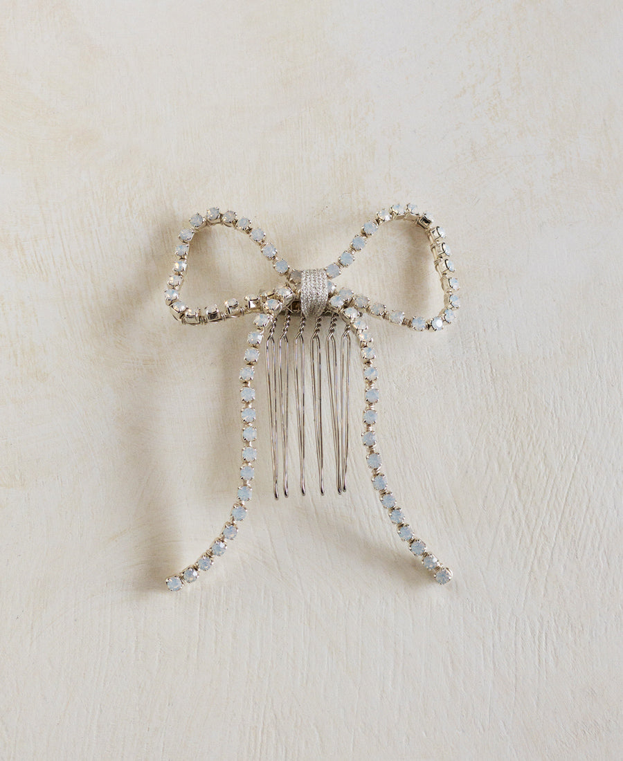Kate crystal bow hair comb
