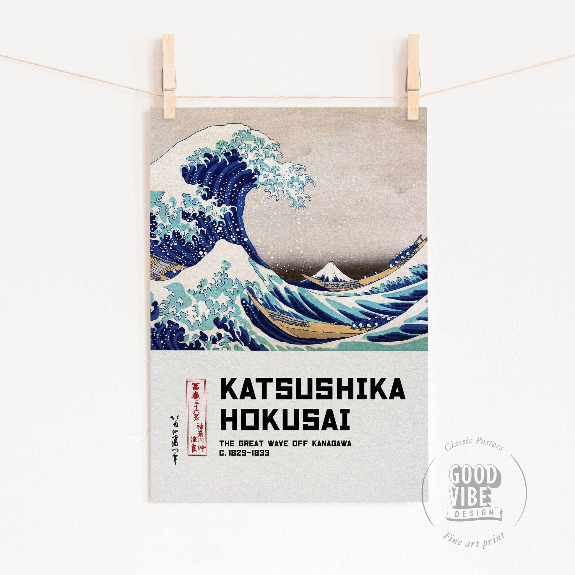 Katsushika Hokusai The Great Wave off Kanagawa Print – Japanese Art Poster