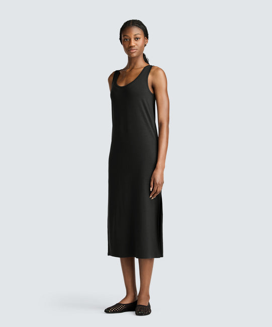 Robe de voyage midi en laine mérinos pour femme