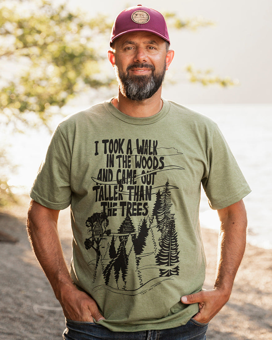 TALL TREES - Unisex Eco Tee - Heather Army Green