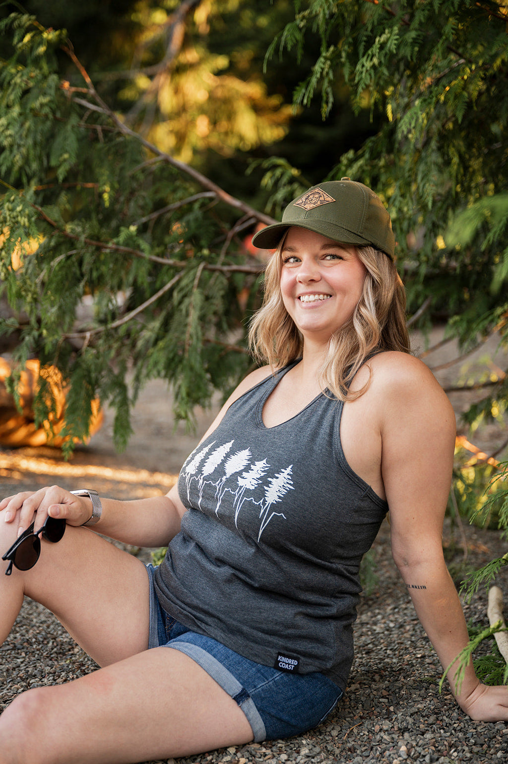 TREELINE - Women's Racerback Eco Tank Top - Charcoal