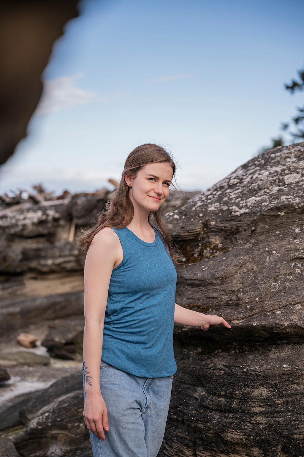 Women's Relaxed Tank - Blank Apparel - Teal