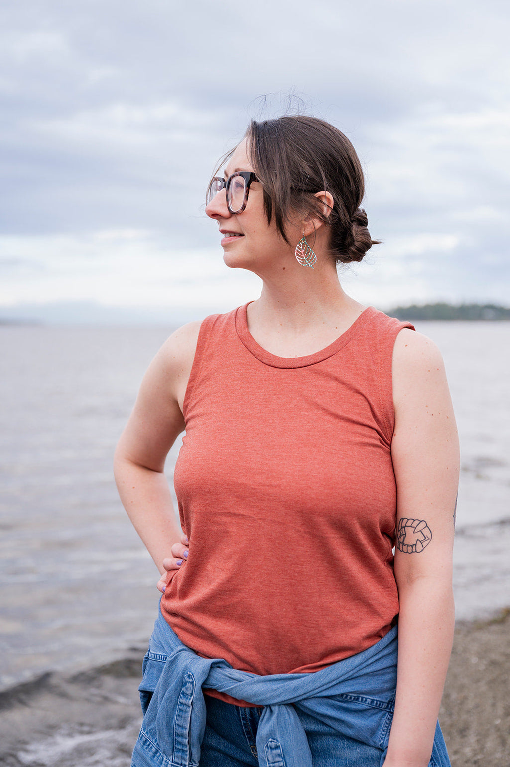 Women's Relaxed Tank - Blank Apparel - Rust