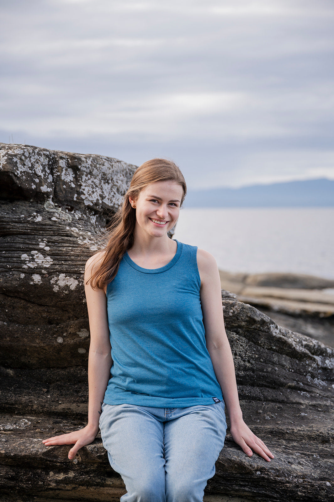 Women's Relaxed Tank - Blank Apparel - Teal