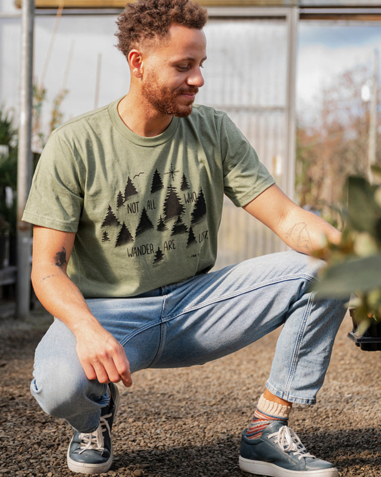 WANDER - T-shirt éco mixte - Vert armée chiné
