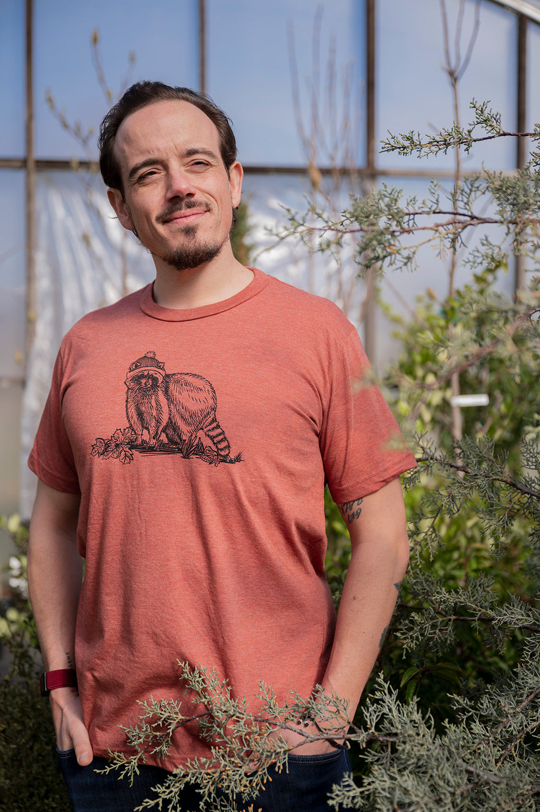 RACCOON - T-shirt éco mixte - Rouille chiné