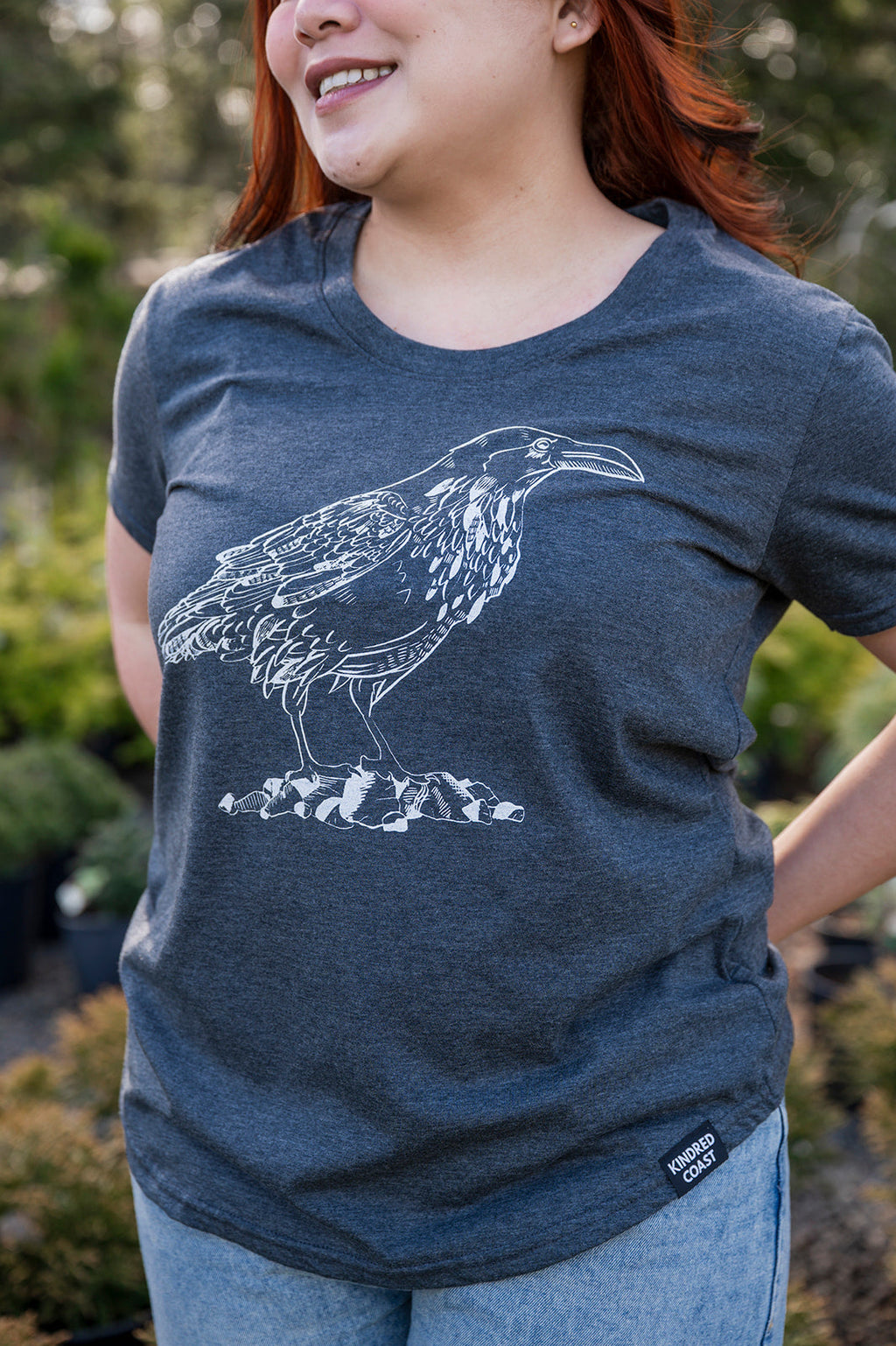 RAVEN - T-shirt éco pour femme - Anthracite chiné