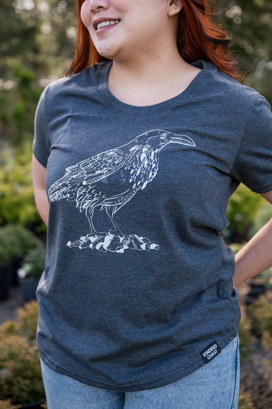 RAVEN - T-shirt éco pour femme - Anthracite chiné