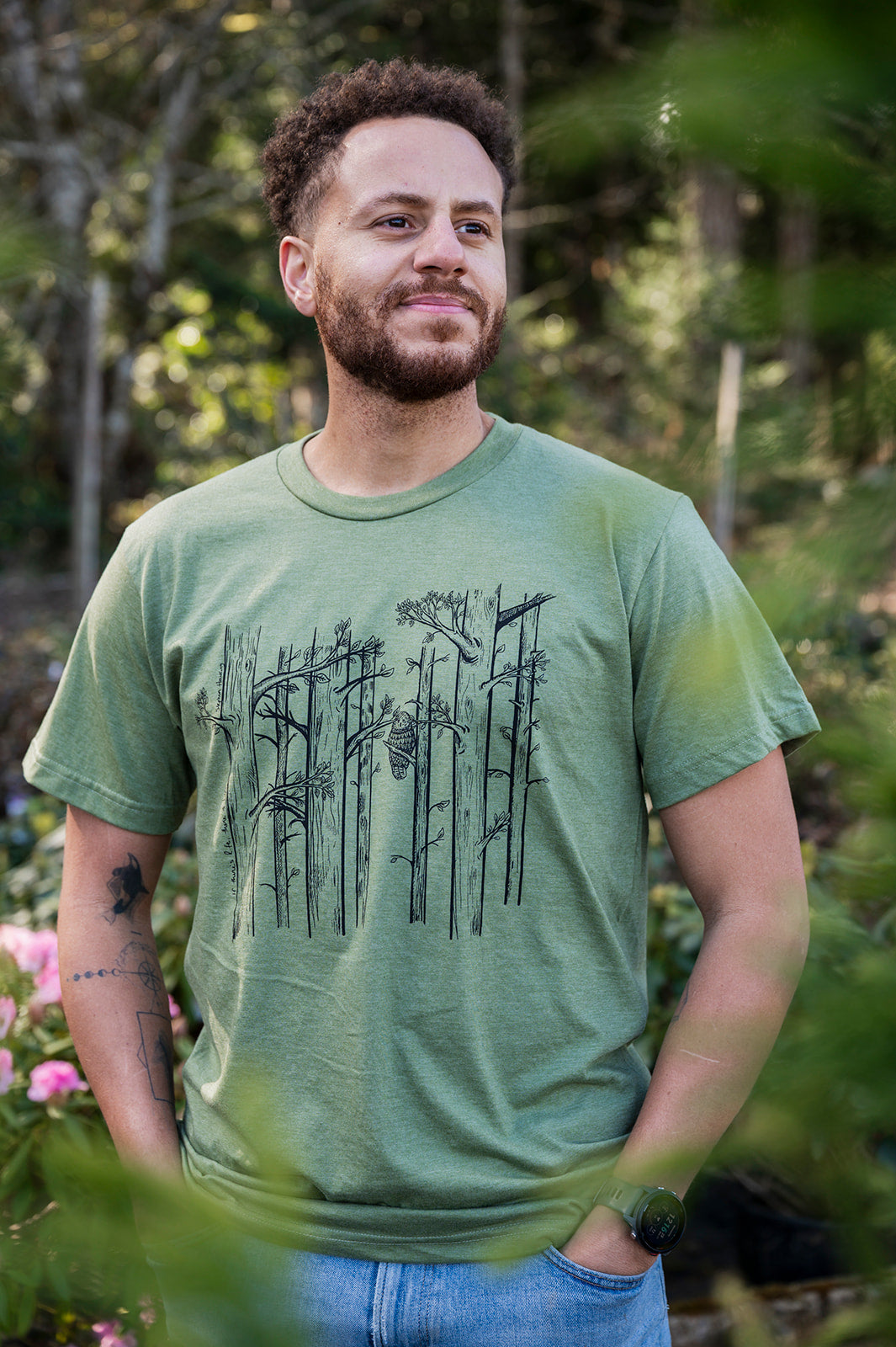 SPRING TREES - T-shirt éco unisexe - Vert armée chiné