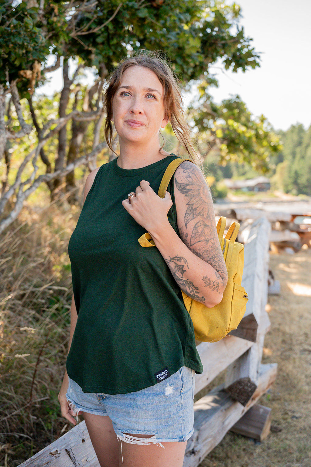 Women's Relaxed Bamboo Tank - Blank Apparel - Forest Green