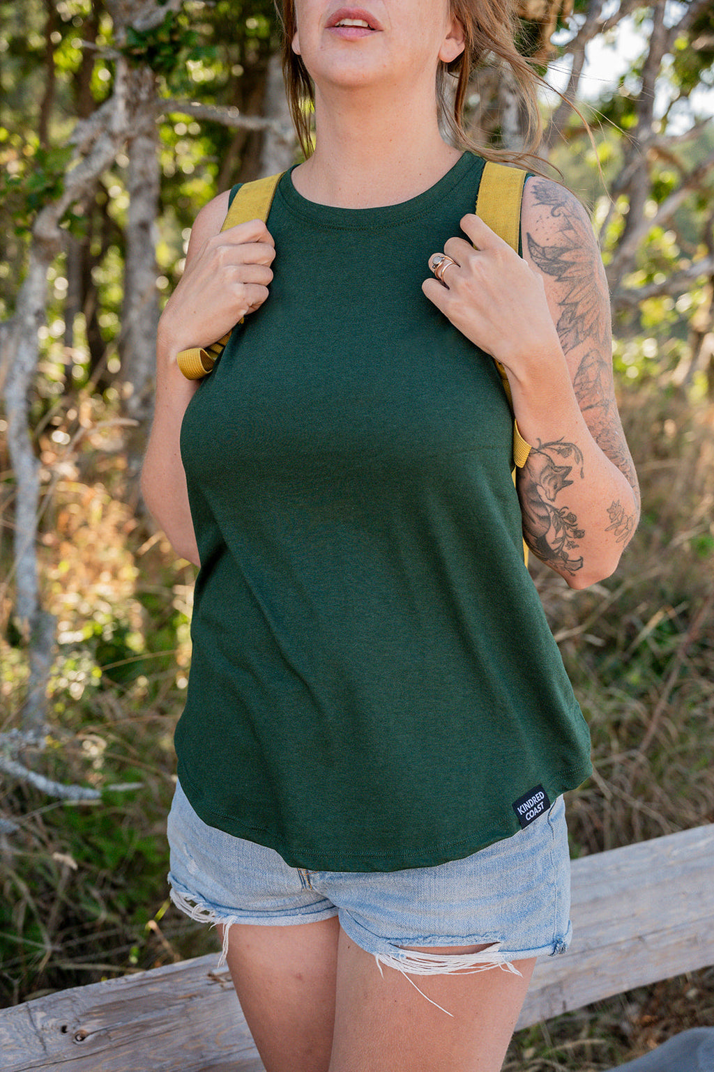 Women's Relaxed Bamboo Tank - Blank Apparel - Forest Green