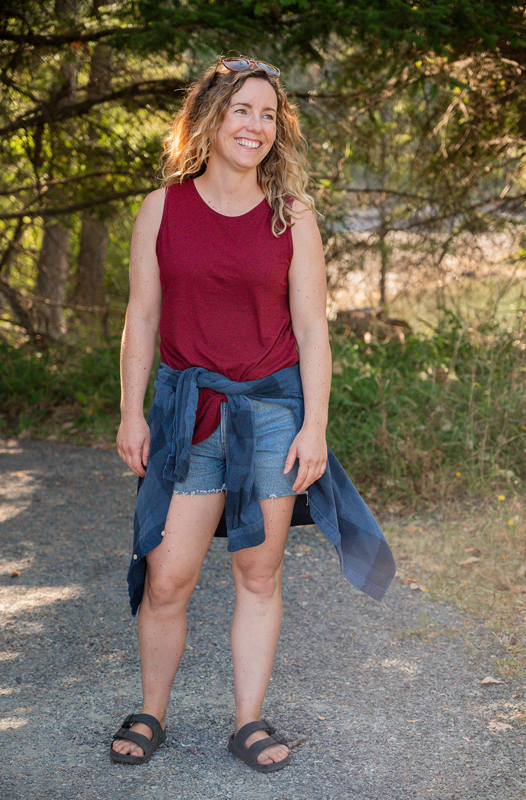 Women's Relaxed Bamboo Tank - Blank Apparel - Bordeaux Red