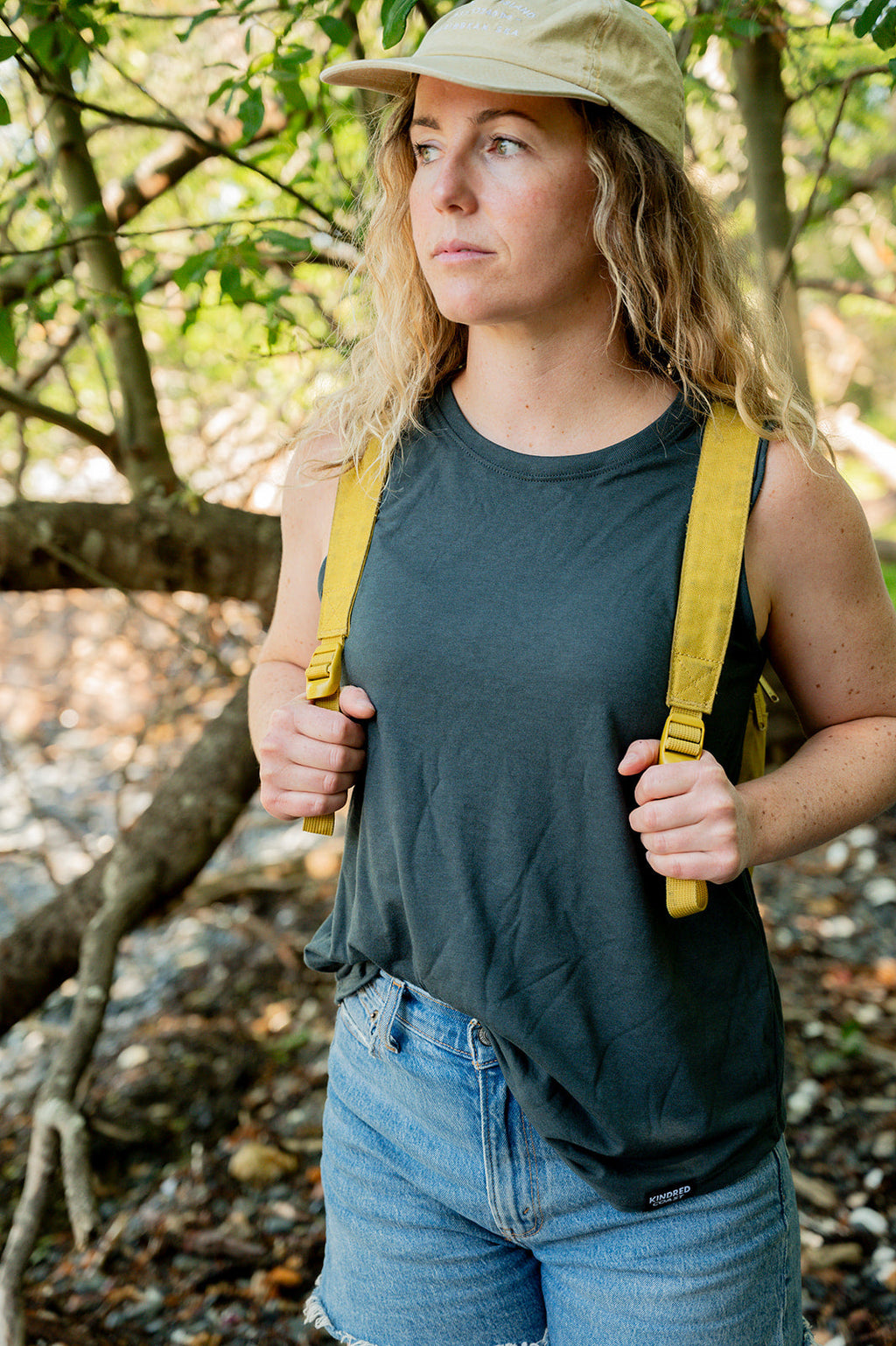 Women's Relaxed Bamboo Tank - Blank Apparel - Charcoal Grey