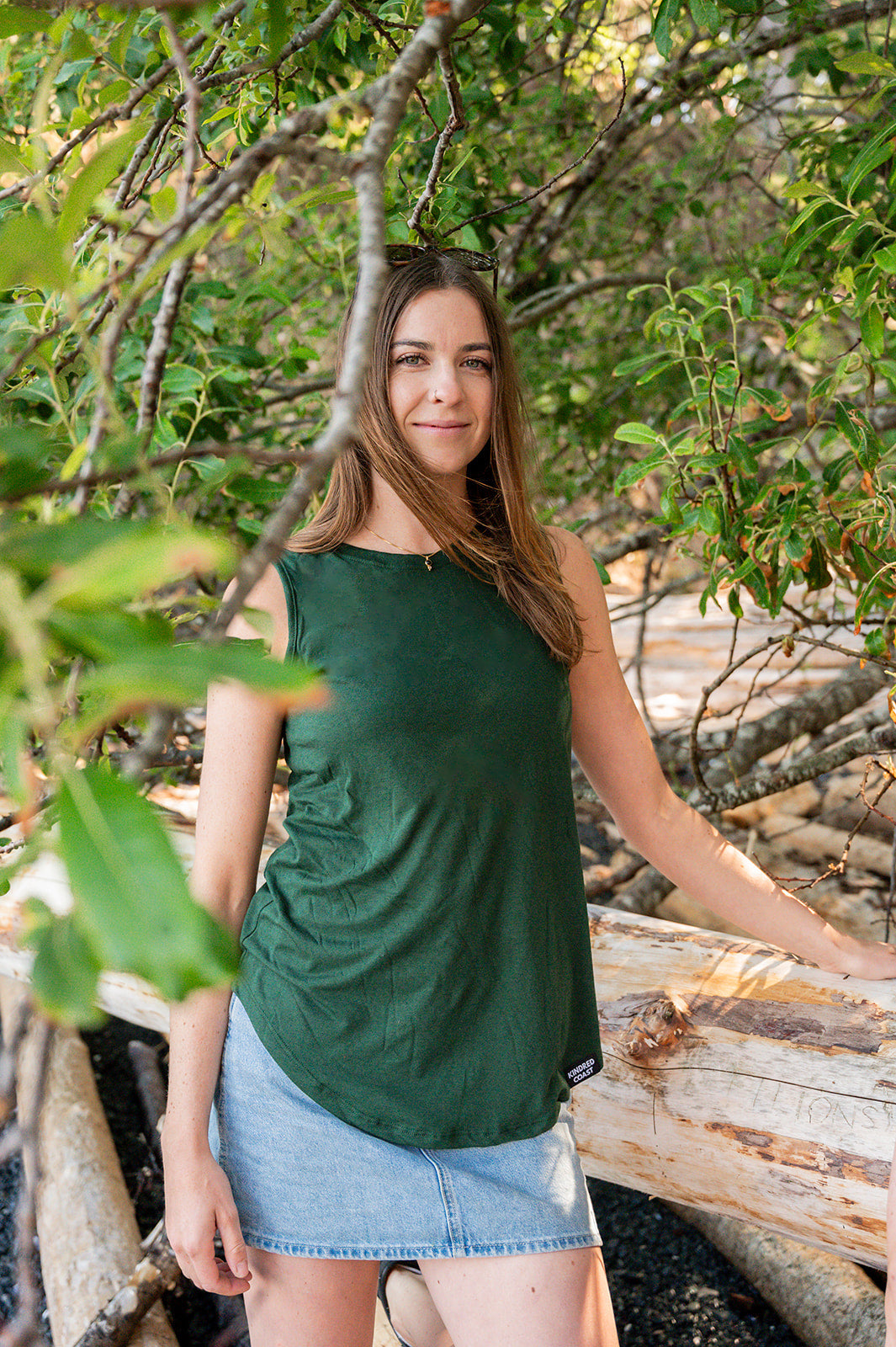 Women's Relaxed Bamboo Tank - Blank Apparel - Forest Green