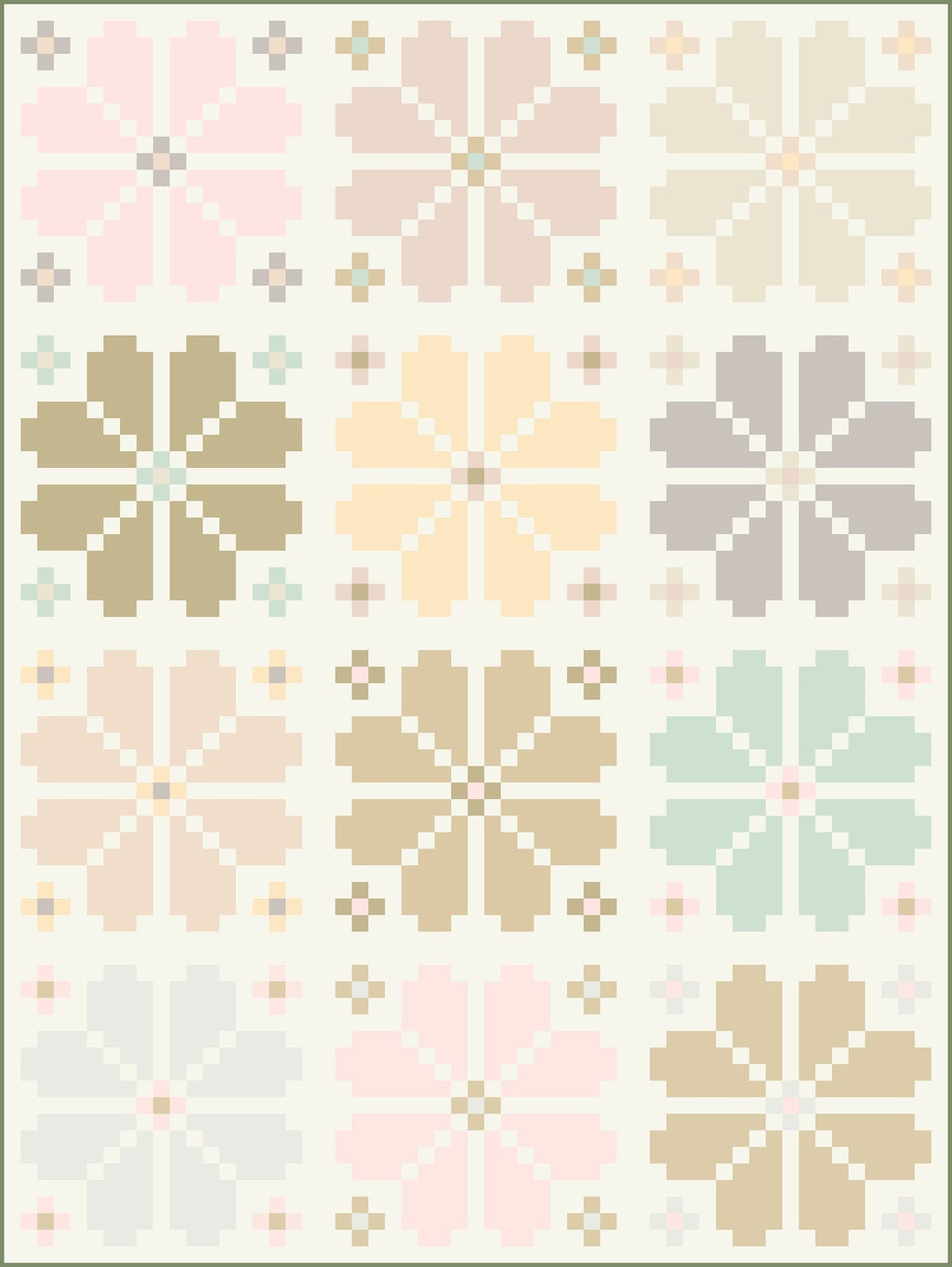 Knitted Blooms Quilt Kit - Modern Watercolor Version