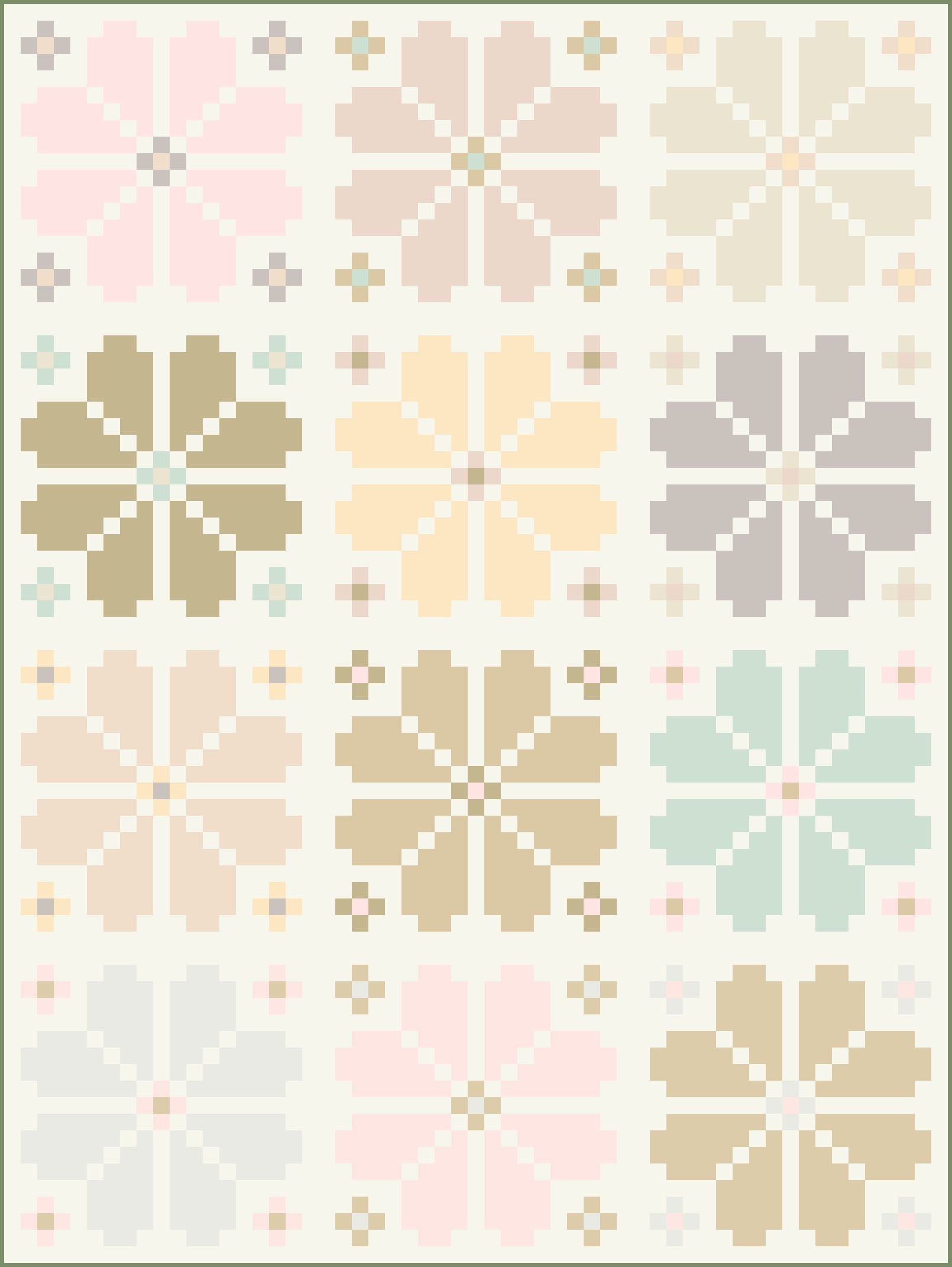 Knitted Blooms Quilt Kit - Modern Watercolor Version