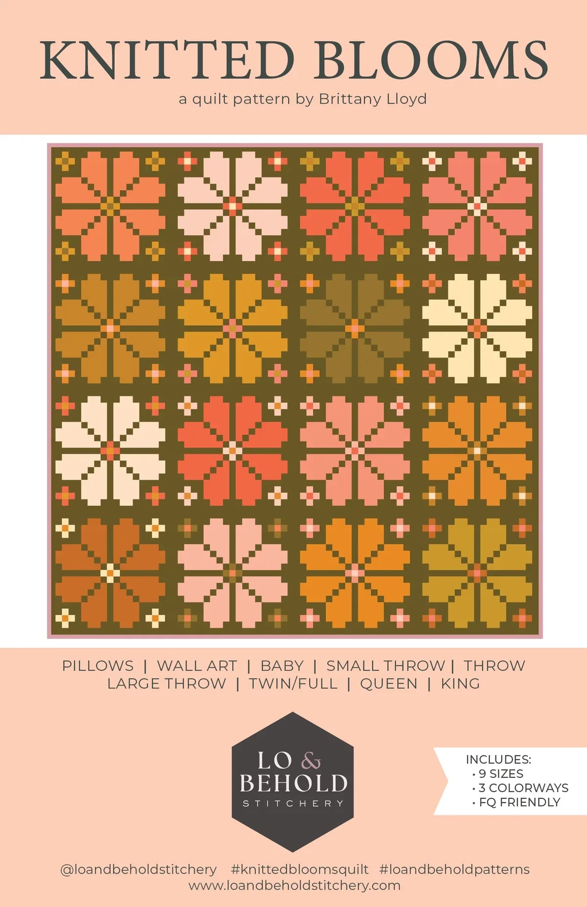 Knitted Blooms Quilt PATTERN - Sold out