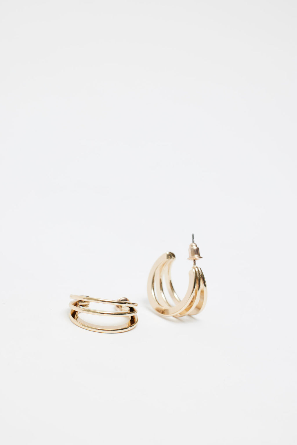 Lot de 3 boucles d'oreilles créoles texturées