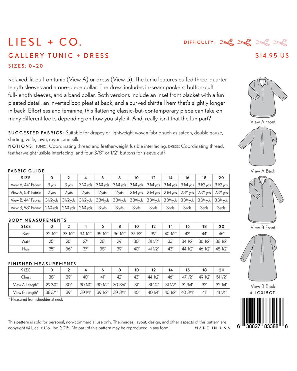 Gallery Tunic & Dress by Liesl and Co.