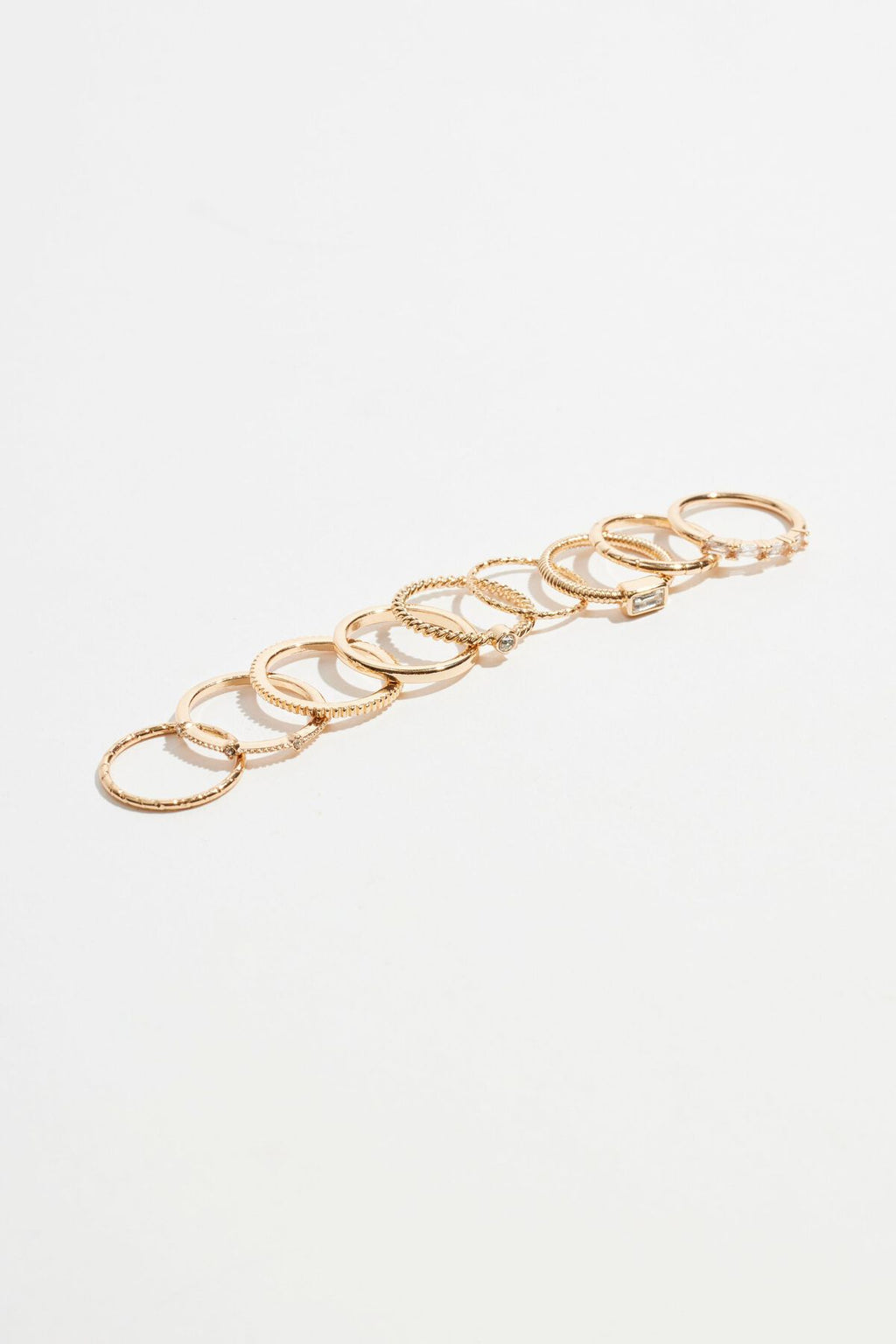 9-Pack Delicate Gemmed Rings