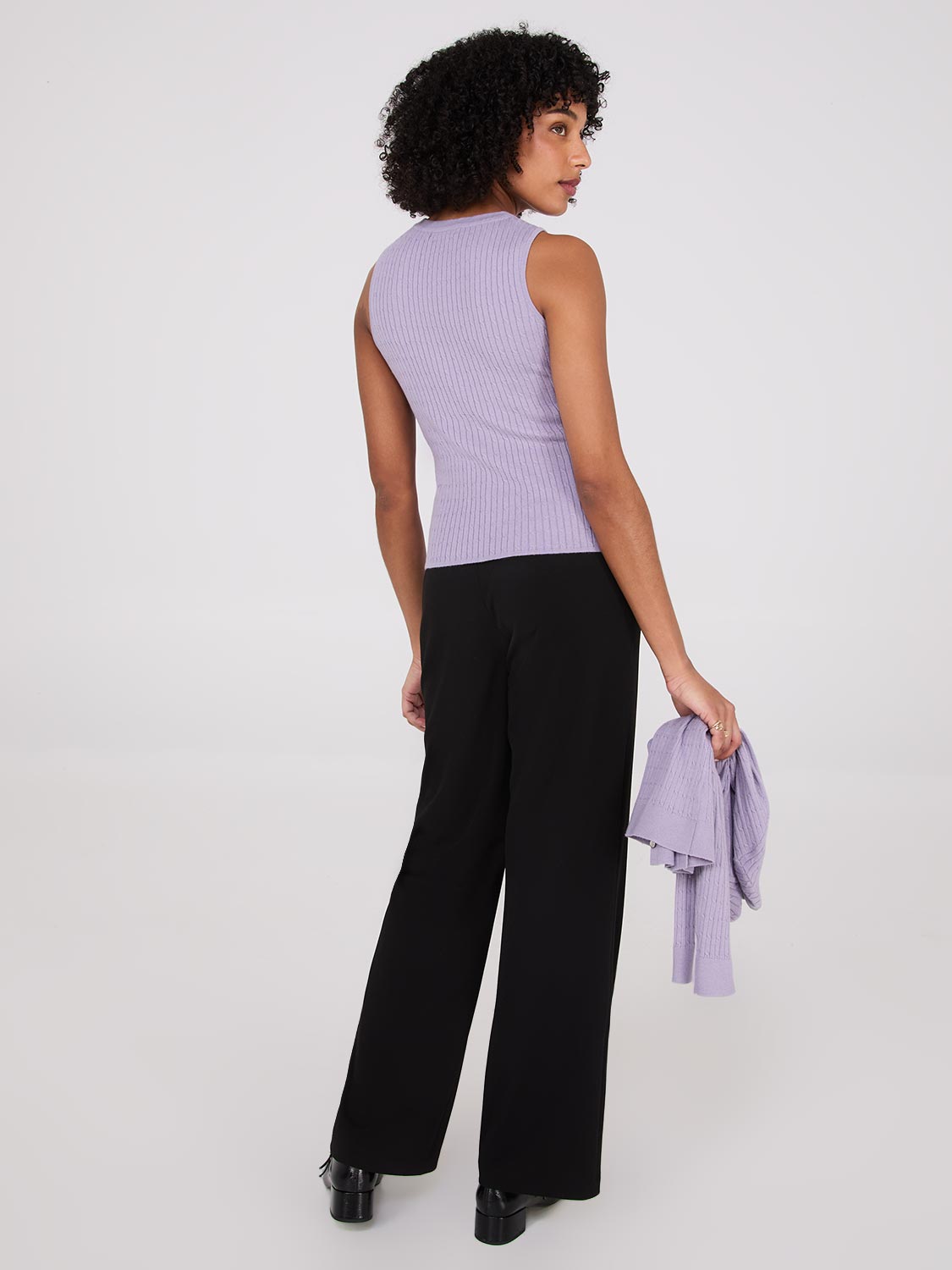Pull sans manches en maille torsadée
