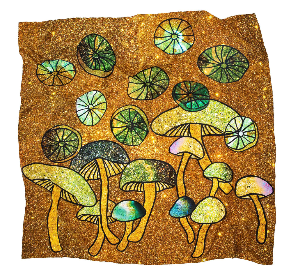 cosmic shrooms silk scarf