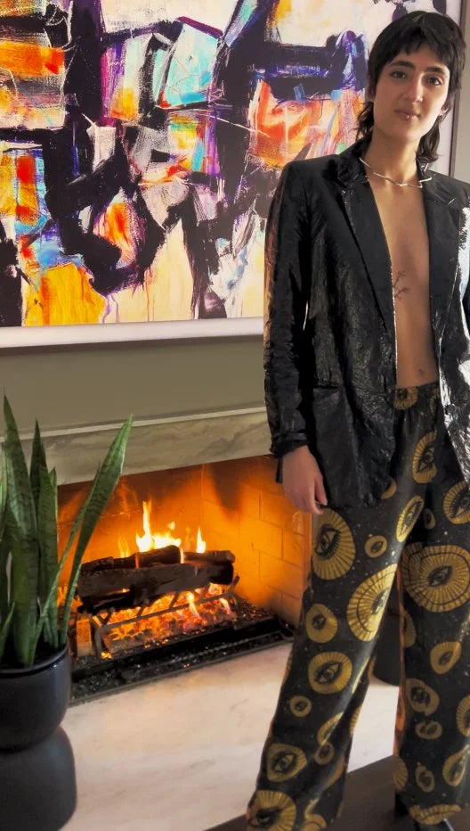 pantalon en soie Cosmic Inky Way 