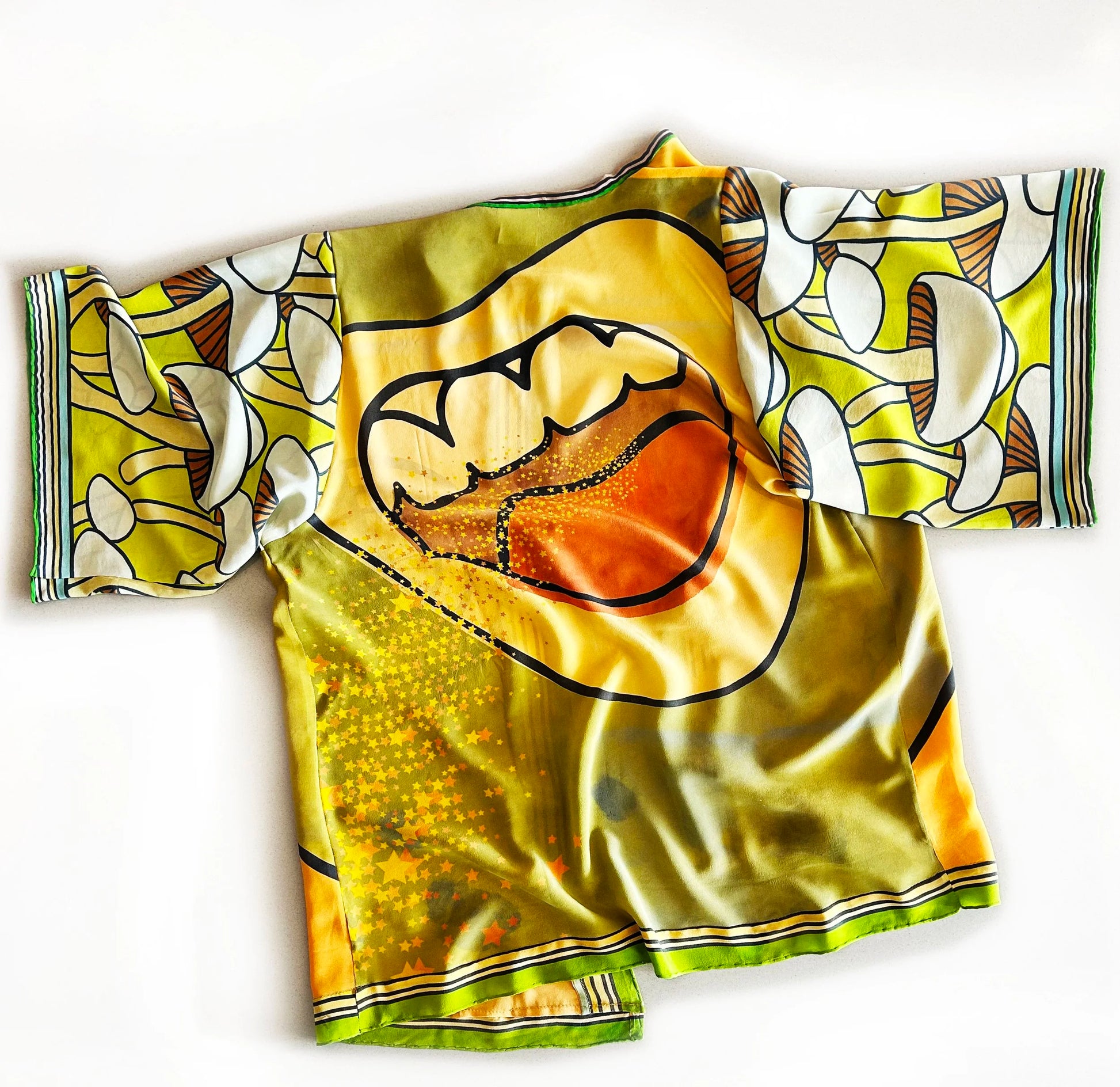 shout it out kimono-style silk top