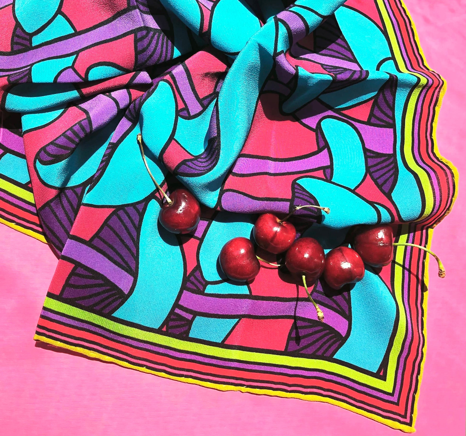 foulard en soie de jardin de champignons à tête bleue