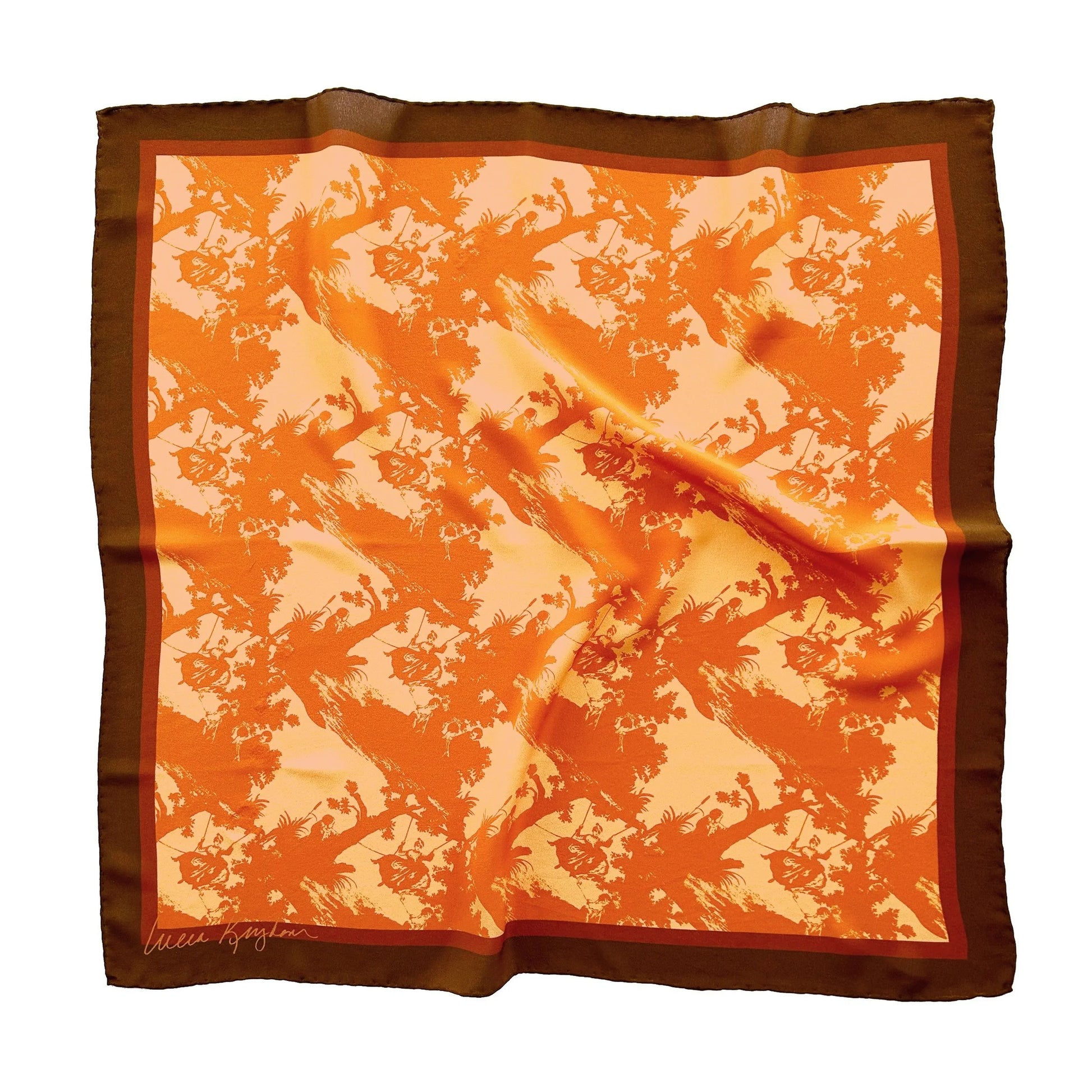 pop toile apricot silk scarf