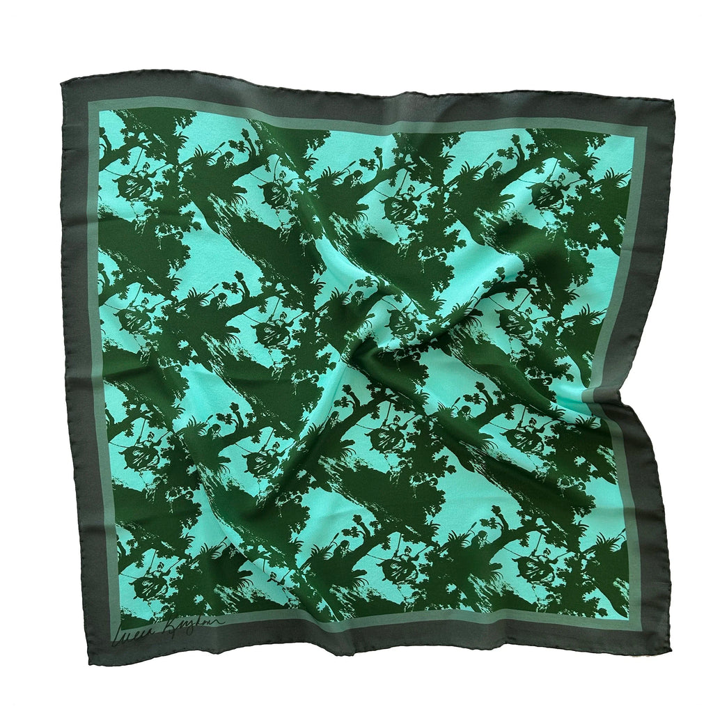 pop toile aqua silk scarf