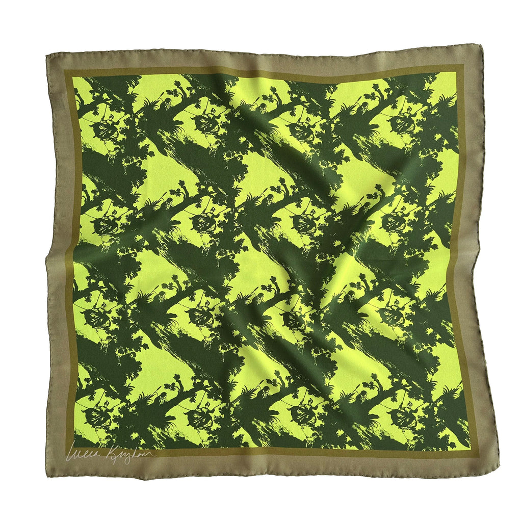 pop toile lime silk scarf