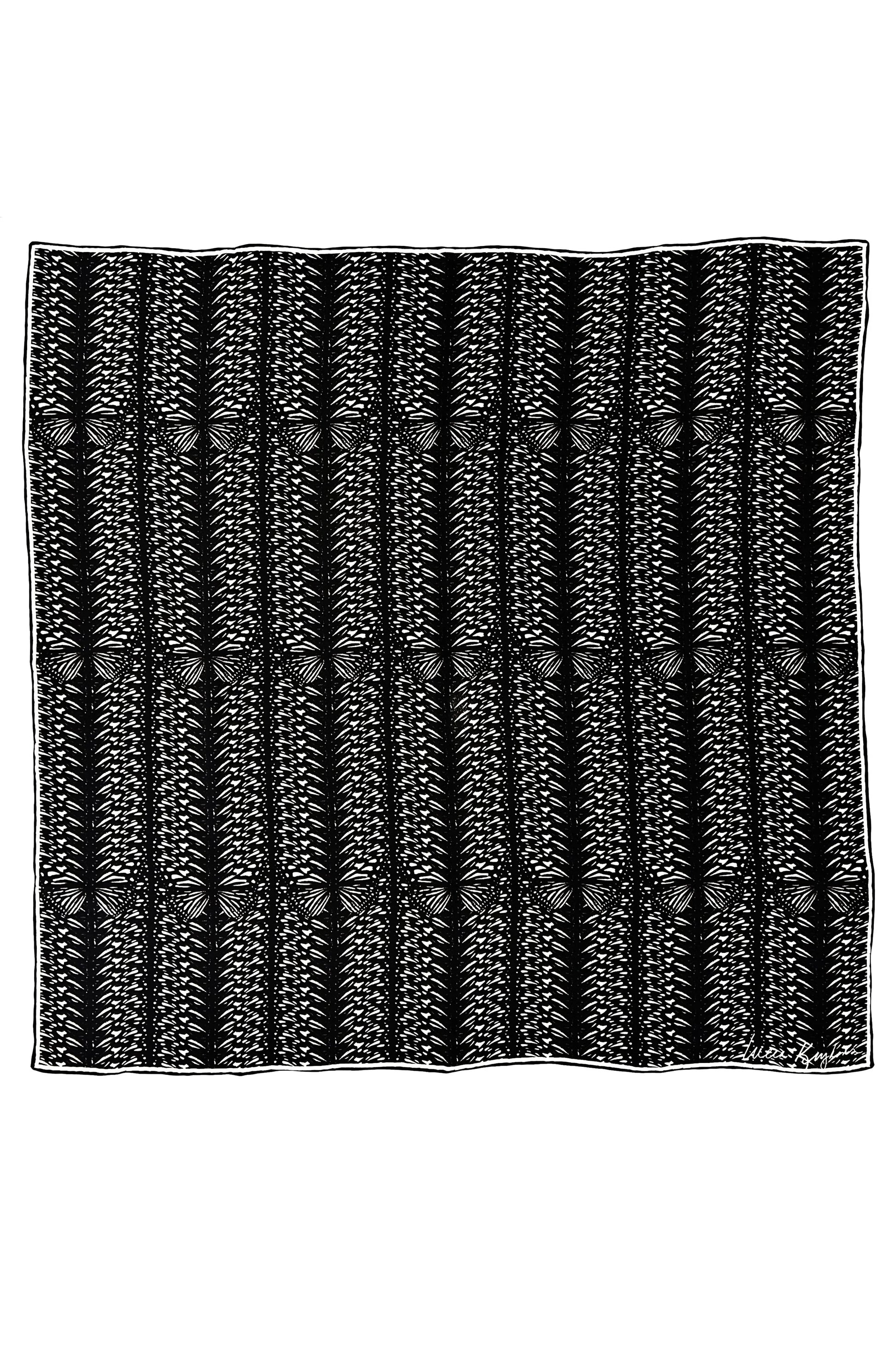 b&w flutter stripe silk scarf