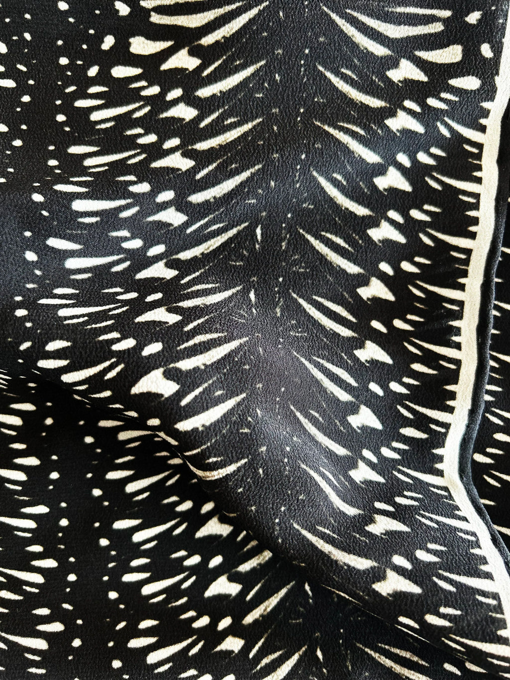 b&w flutter stripe silk scarf