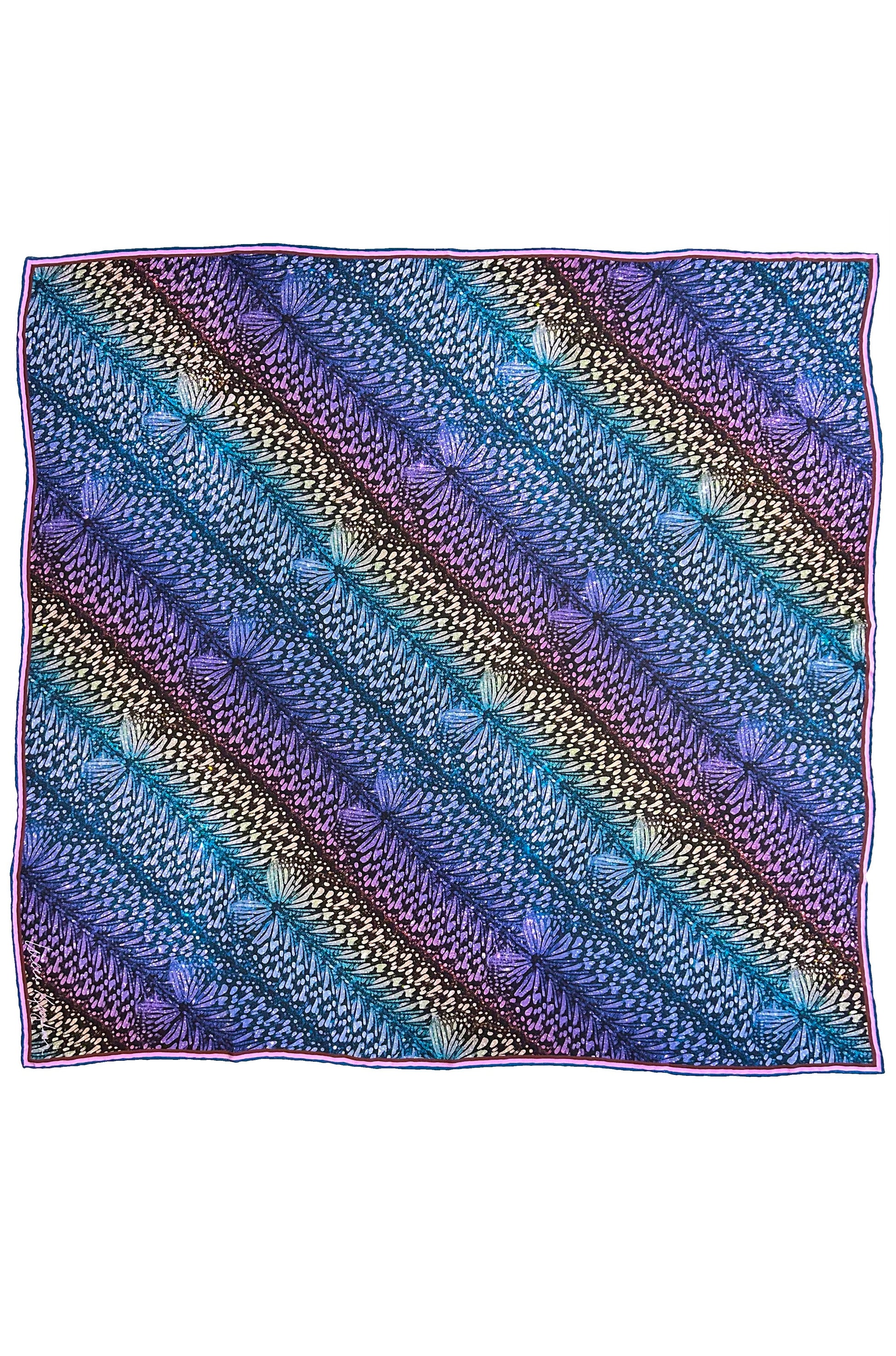 cool rainbow flutter stripe silk scarf