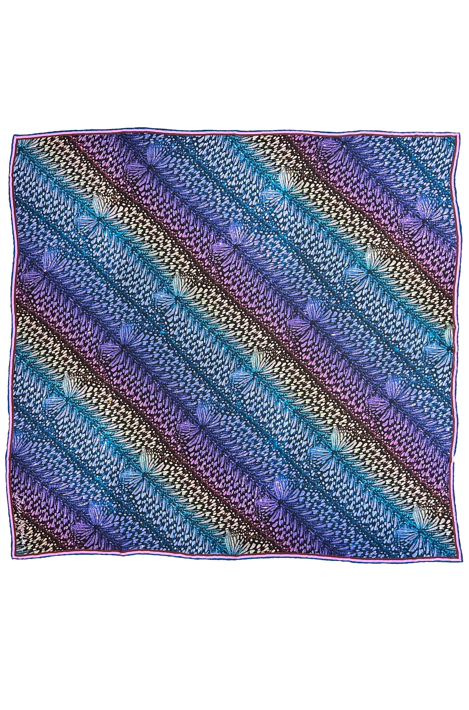 cool rainbow flutter stripe silk scarf