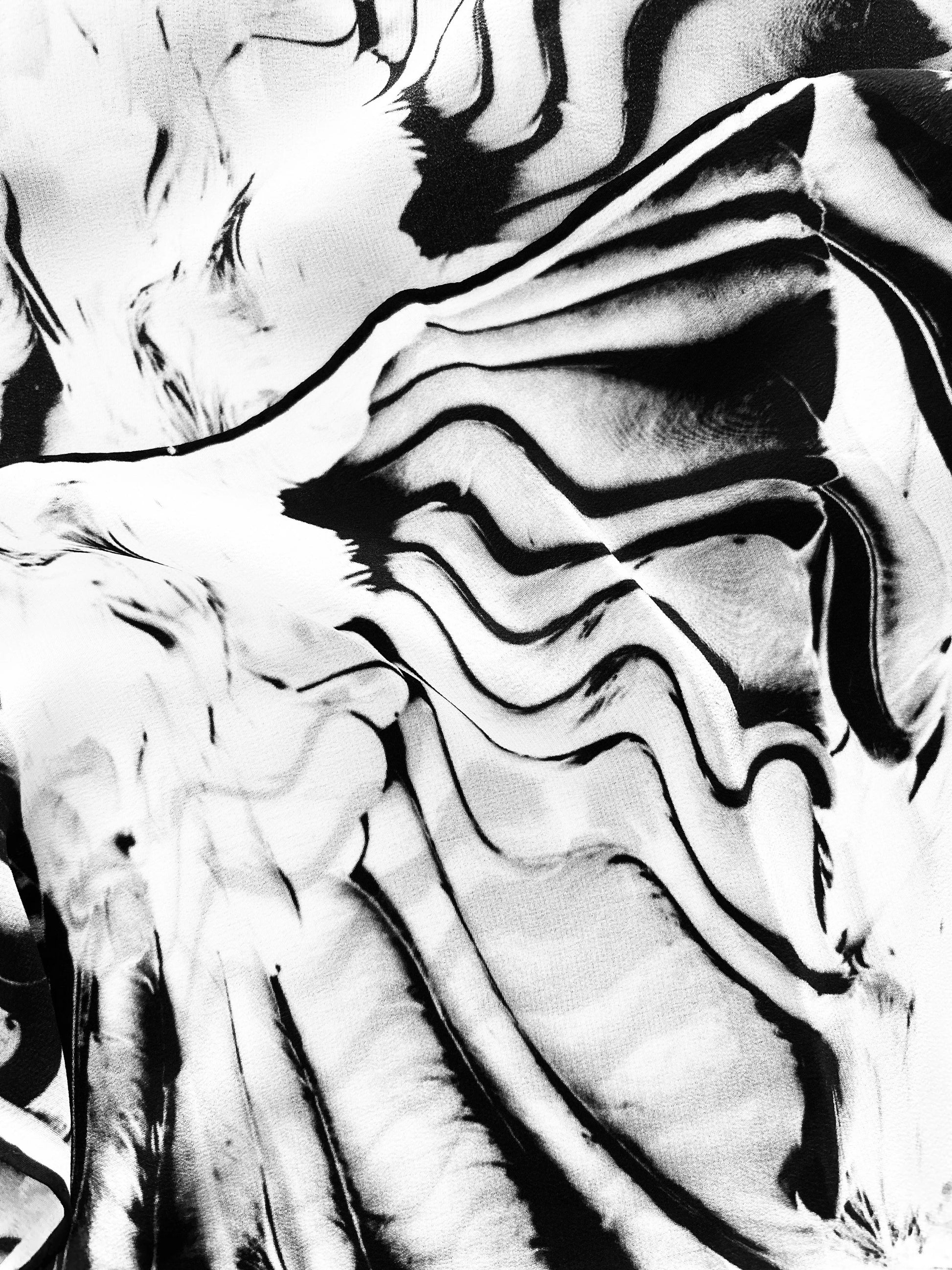 b&w pigeon wing silk scarf