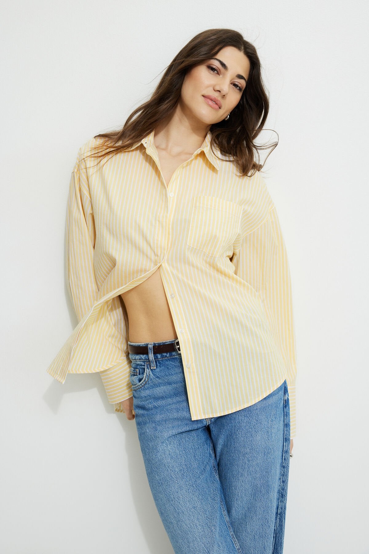 Chemise oversize en popeline à rayures Monroe