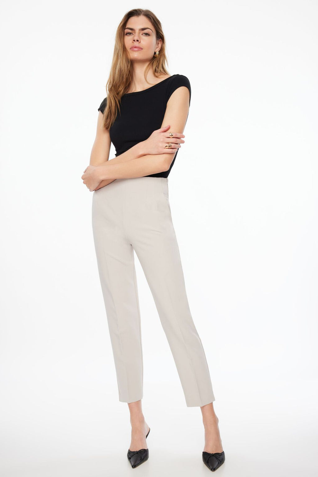 Pantalon slim Kendall à fermeture éclair latérale
